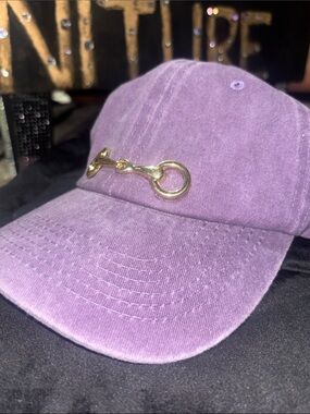 KB snaffle bit hat equestrian ballcap gold tone bit casual women’s cotton hat